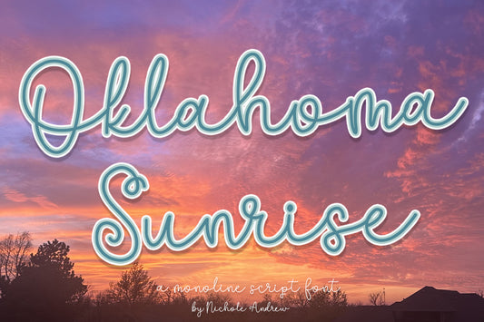 Oklahoma Sunrise | Monoline Script Font