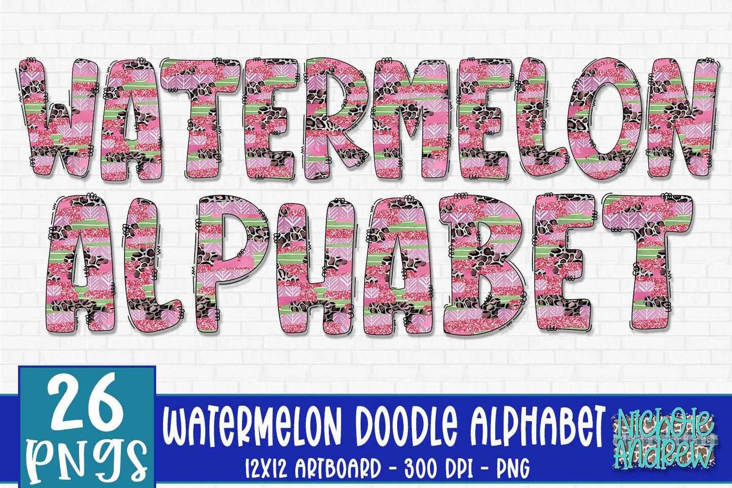 Watermelon Smash Doodle Alphabet