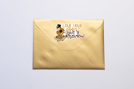 Love Your Order Leave A Review - Sunflower | Printable Sticker
