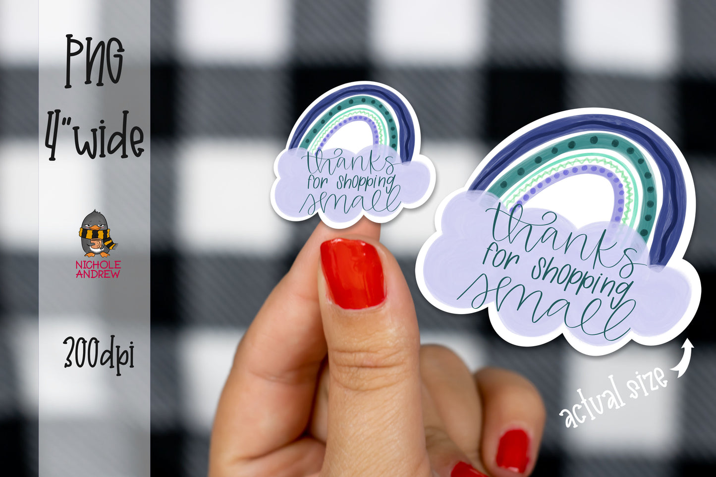 Thanks For Shopping Small | Printable Sticker