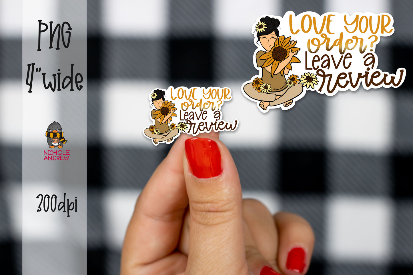 Love Your Order Leave A Review - Sunflower | Printable Sticker