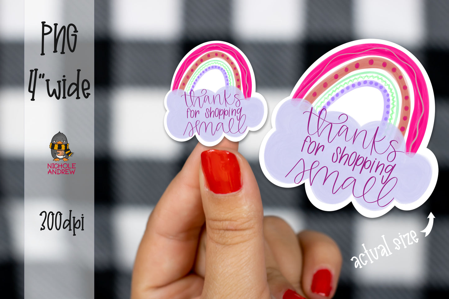 Thanks For Shopping Small | Printable Sticker