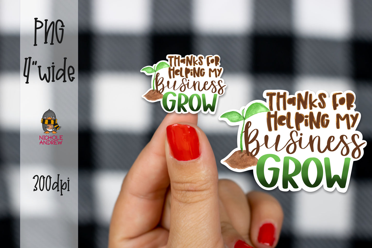 Thank You For Helping My Business Grow | Printable Sticker
