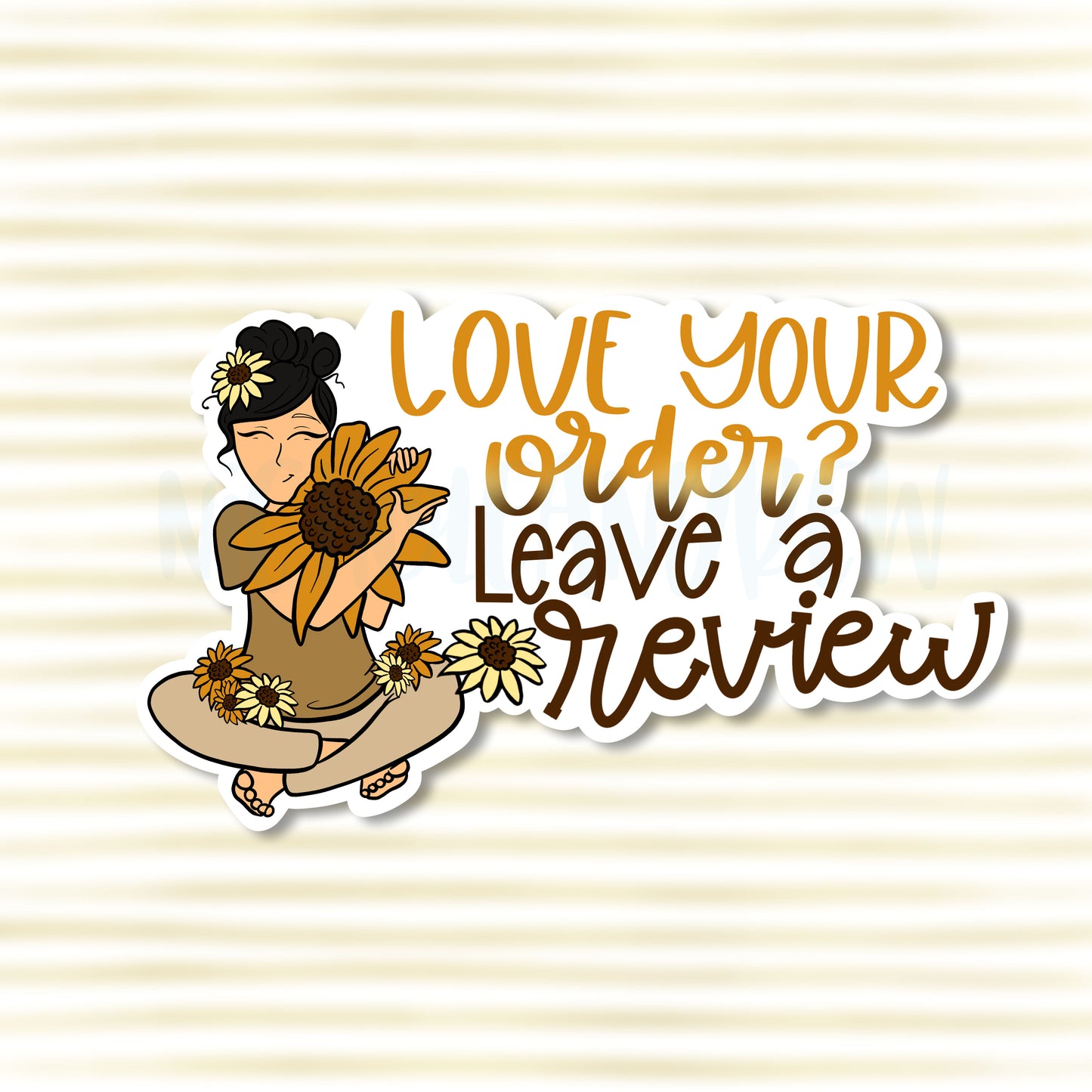 Love Your Order Leave A Review - Sunflower | Printable Sticker