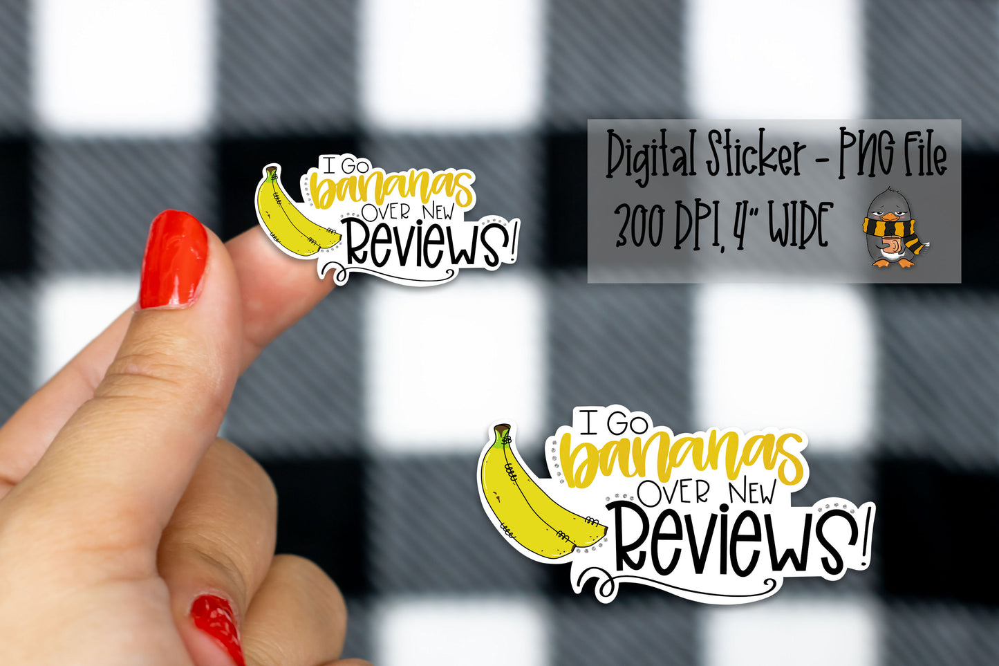 I Go Bananas Over New Reviews | Printable Sticker