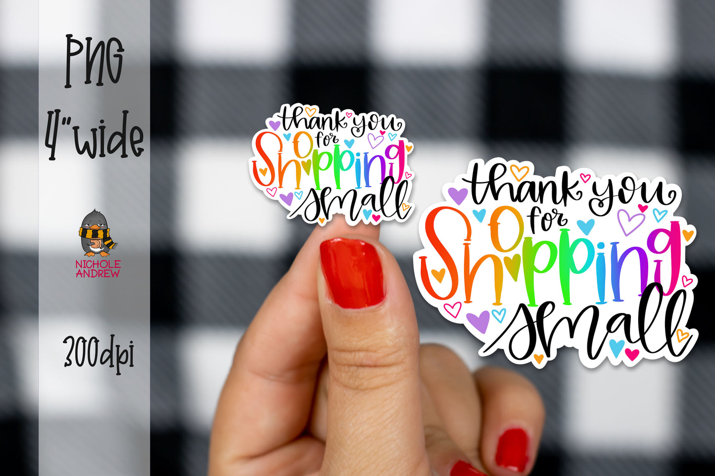 Thank You For Shopping Small | Printable Sticker