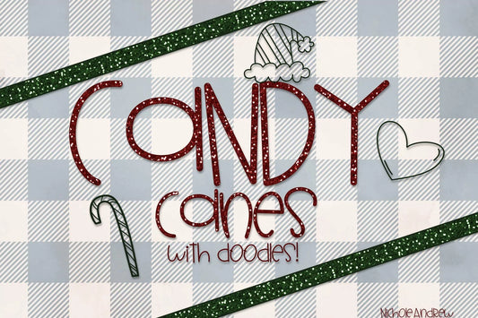 Candy Canes - A Fun Christmas Font With Doodles