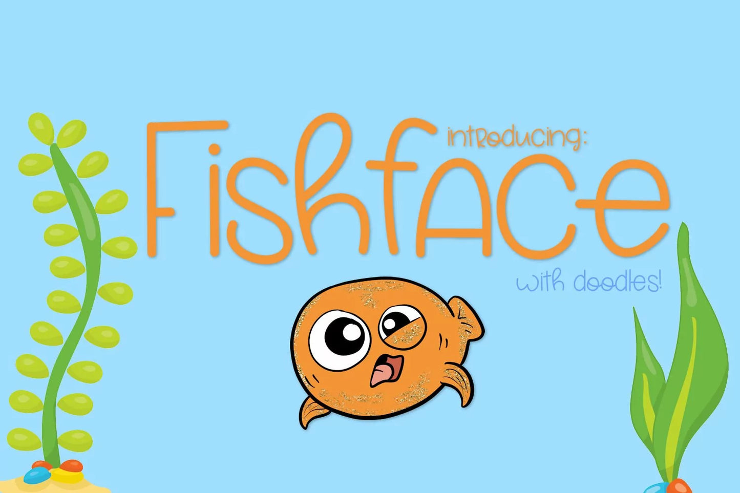 Fish Face - A Fun Handwritten Font With Doodles!