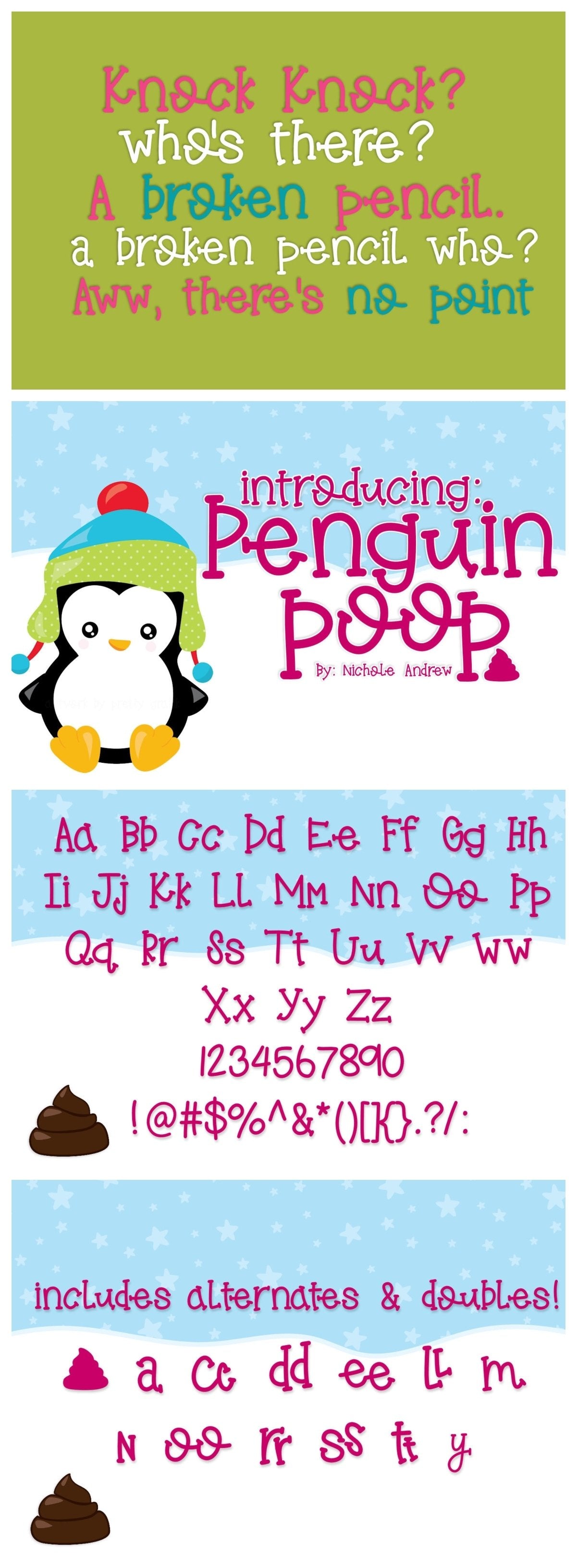 Penguin Poop - A Handwritten Font