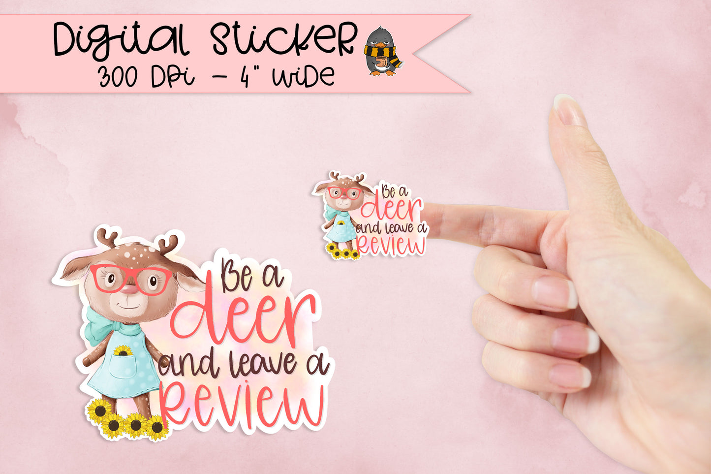 Be A Deer And Leave A Review - PNG Sticker Design