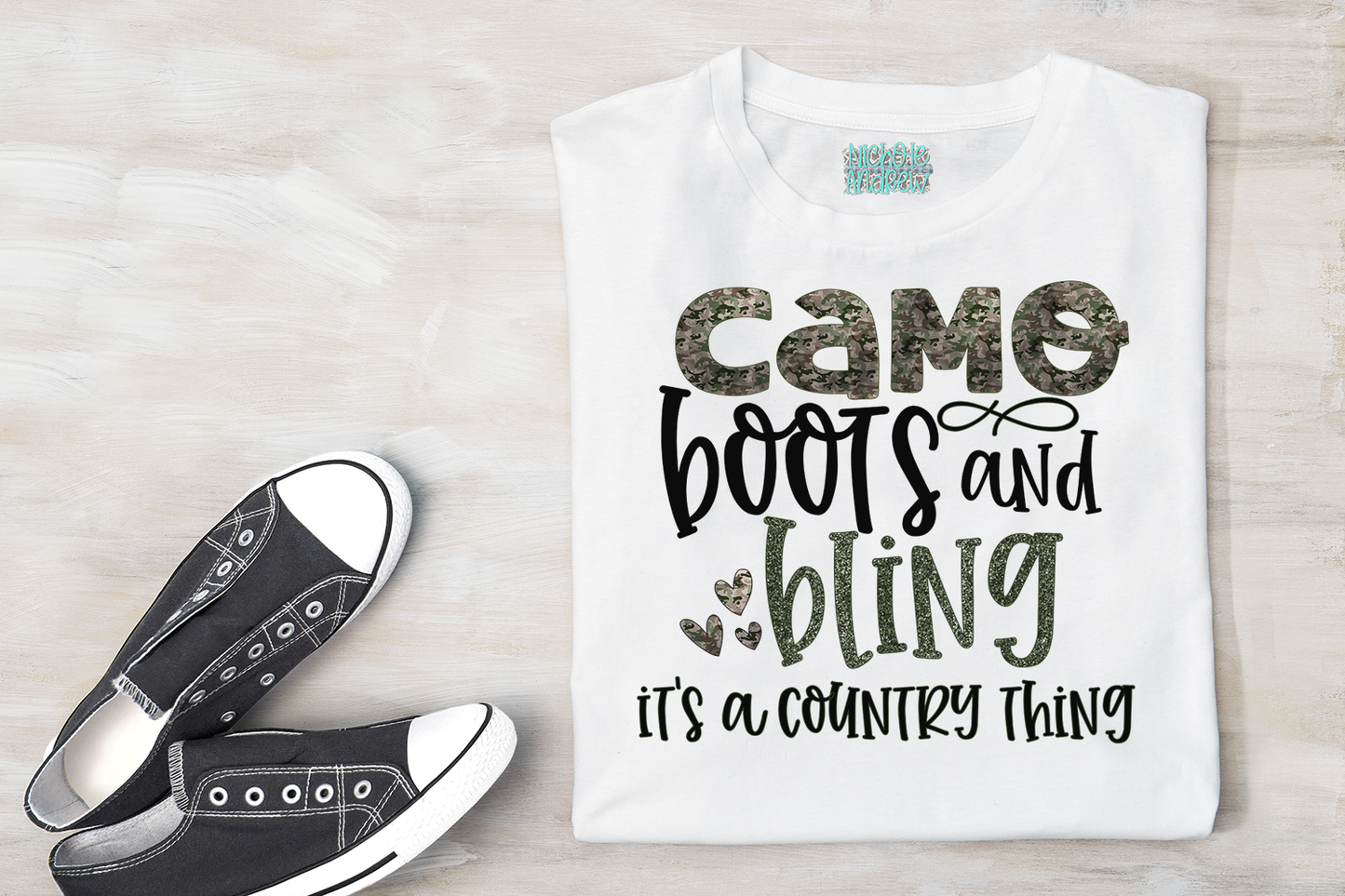 Camo Boots And Bling It's A Country Girl Thing - Sublimation PNG