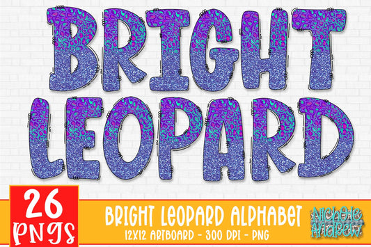 Bright Leopard Doodle Alphabet