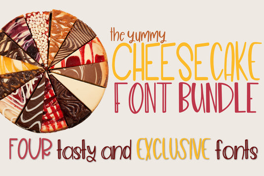 The Cheesecake Font Bundle - 4 Delicious Handwritten Fonts