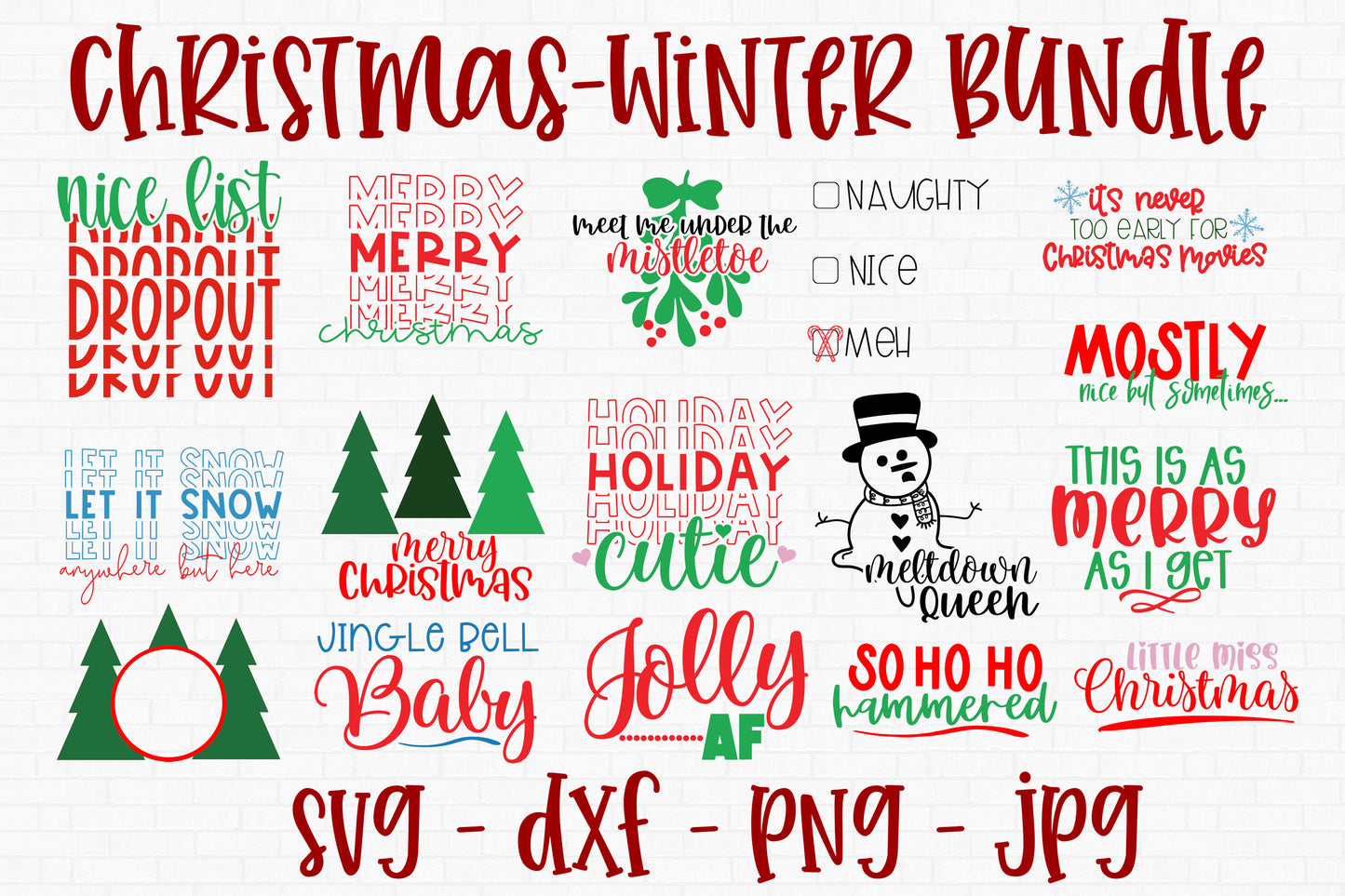 Christmas Winter SVG Cut File Bundle