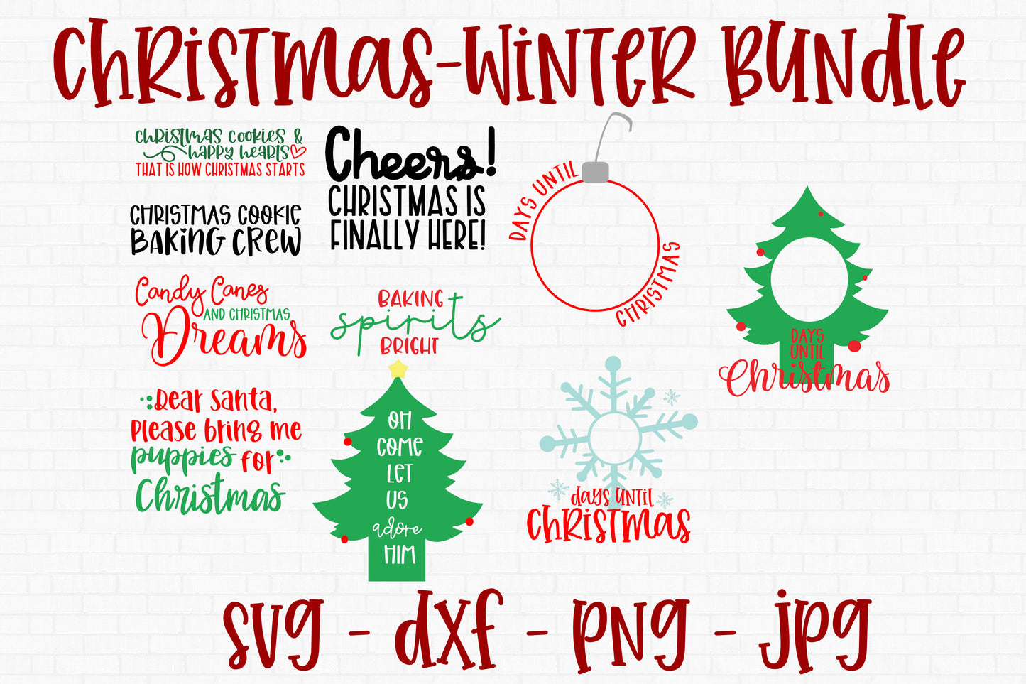 Christmas Winter SVG Cut File Bundle