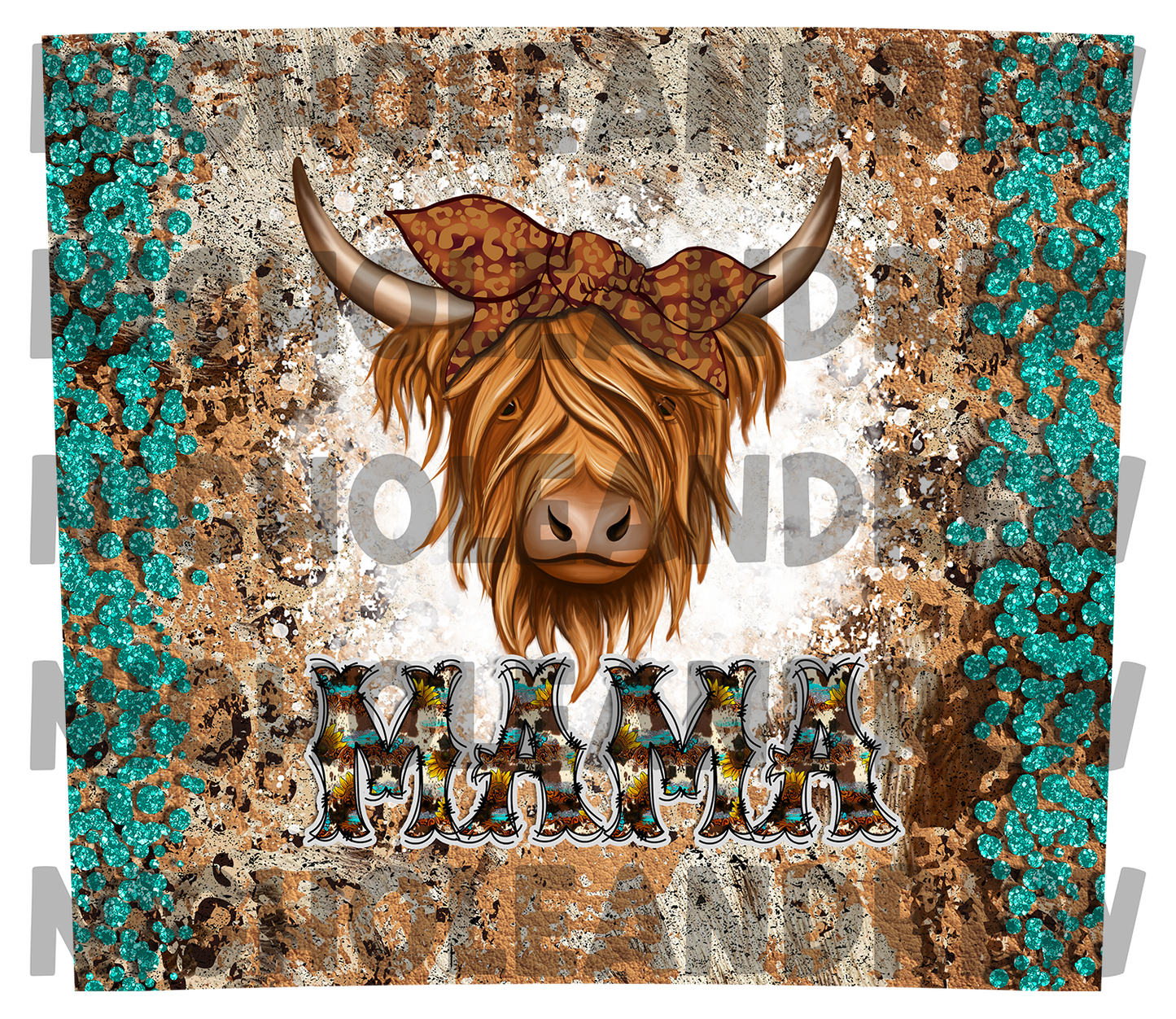 Cow Mama 20oz Tumbler Wrap Design