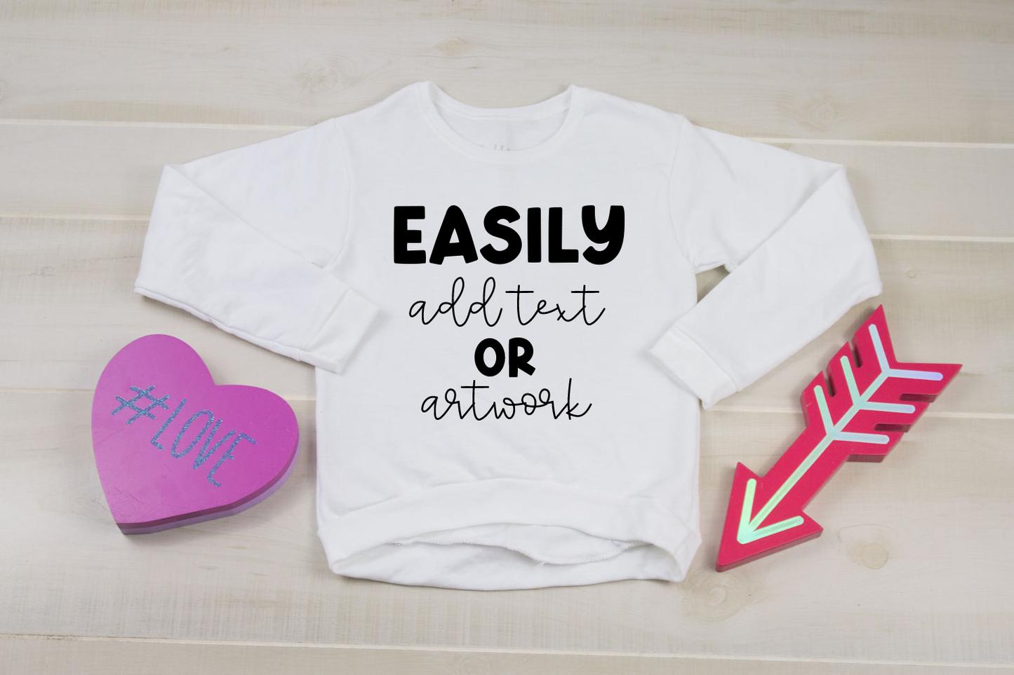 Valentine's Day Girls Sweatshirt Mockup