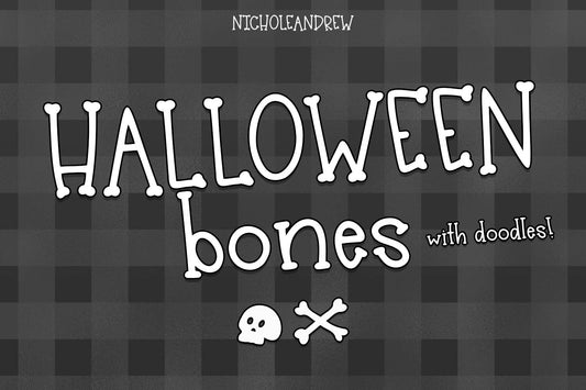 Halloween Bones - A Spooky Font With Doodles