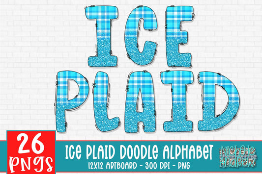 Ice Plaid Doodle Alphabet