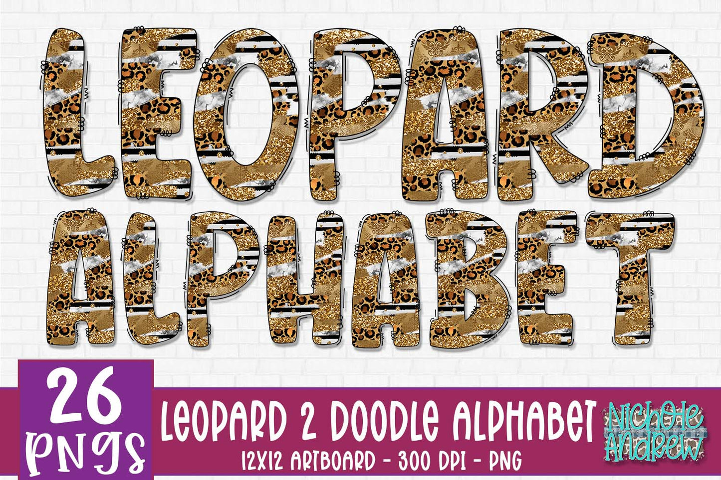 Leopard Stripe Smash Doodle Alphabet