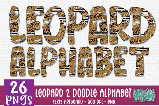 Leopard Stripe Smash Doodle Alphabet