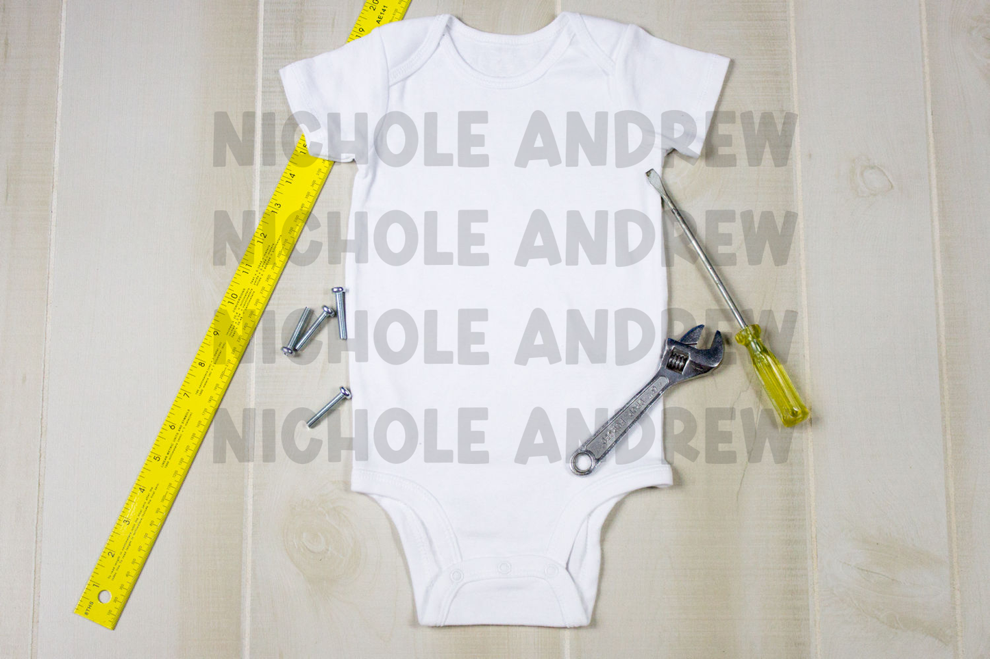 Father's Day Tool Bodysuit Flat Lay Mockup