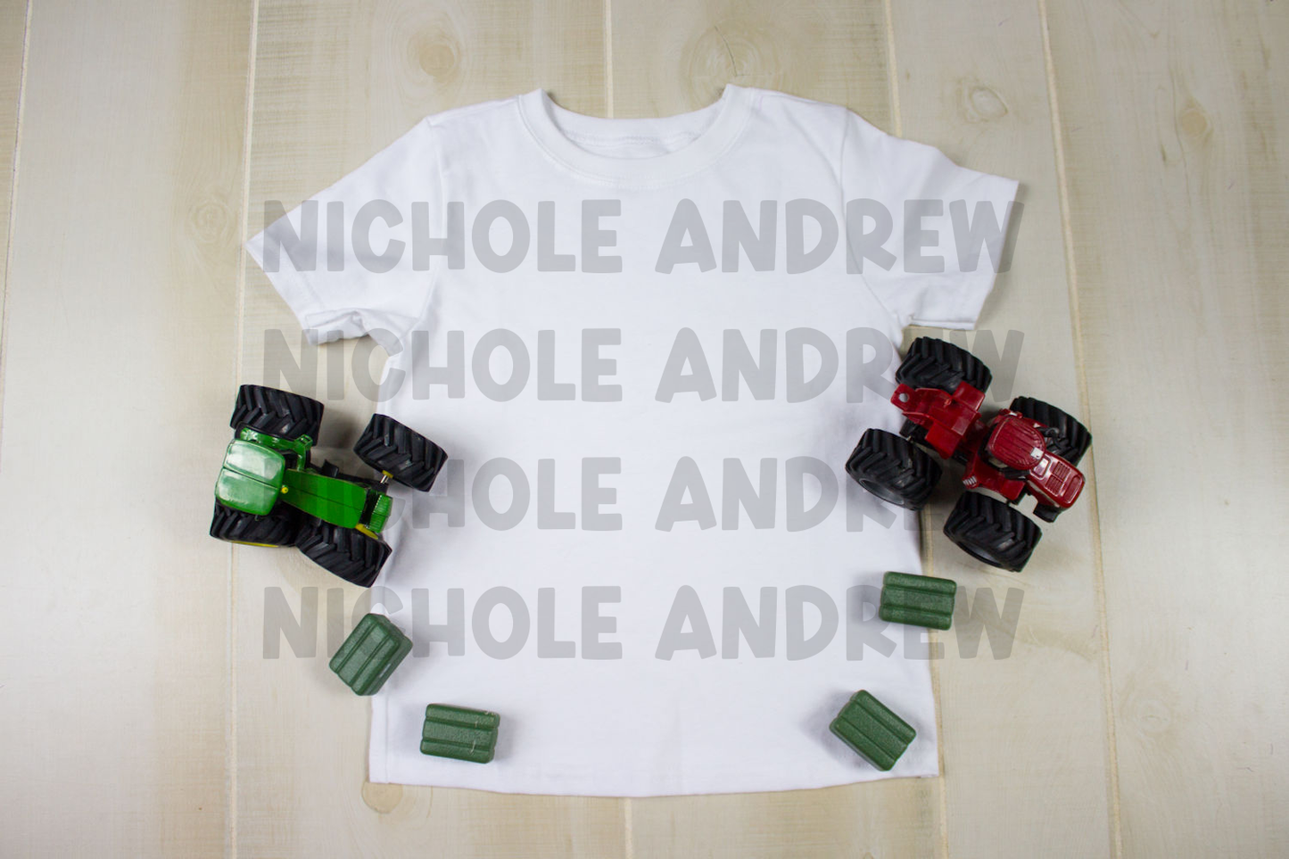 Boys Tractor Toy T-Shirt Flat Lay Mockup