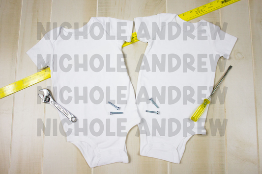 Twin Tools Bodysuit Flat Lay Mockup For Father's Day