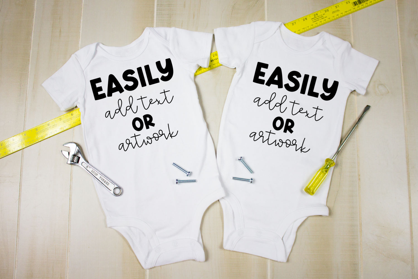 Twin Tools Bodysuit Flat Lay Mockup For Father's Day