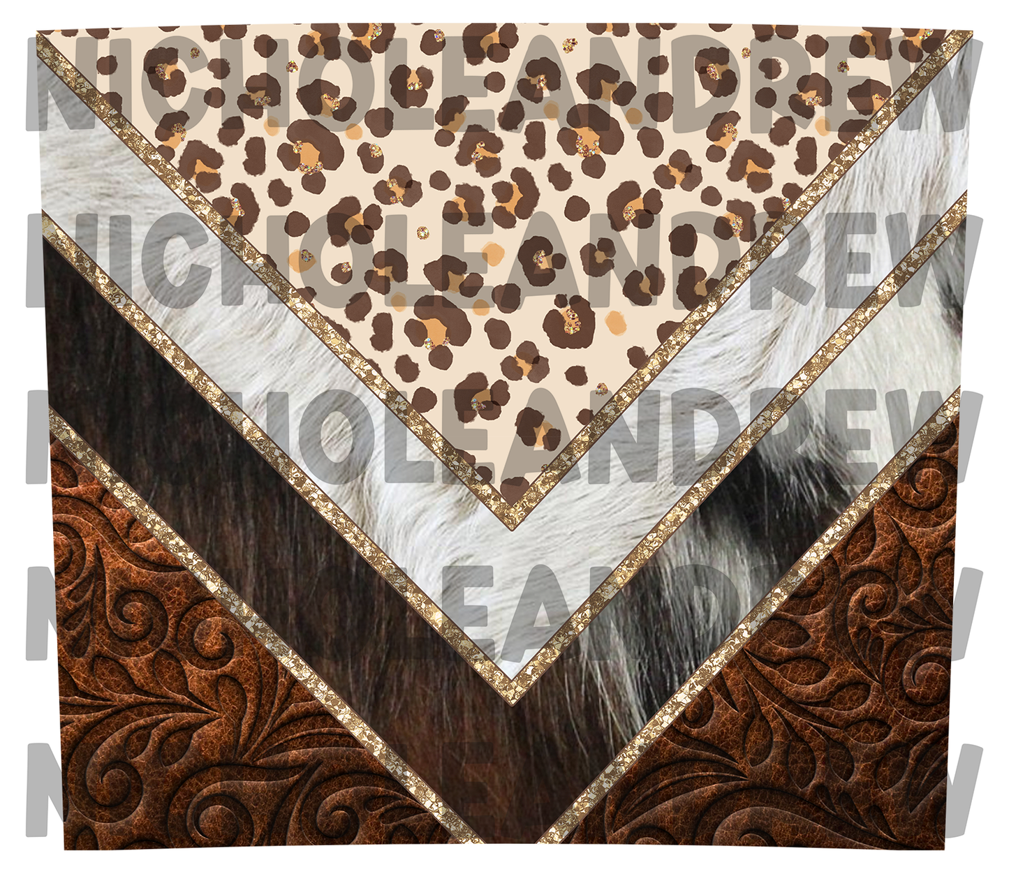 Tooled Leather Cowhide 20oz Tumbler Wrap Design