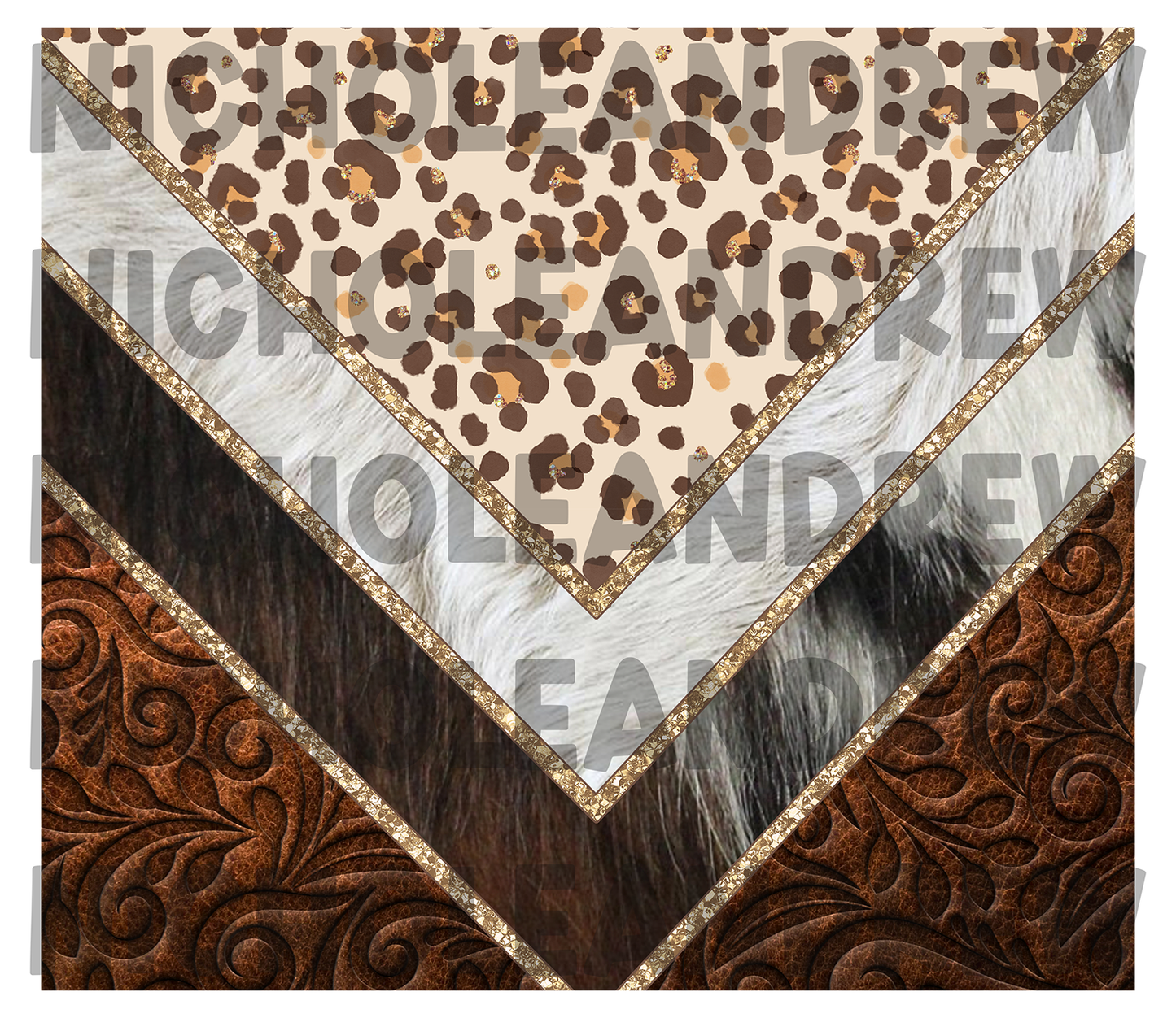 Tooled Leather Cowhide 20oz Tumbler Wrap Design