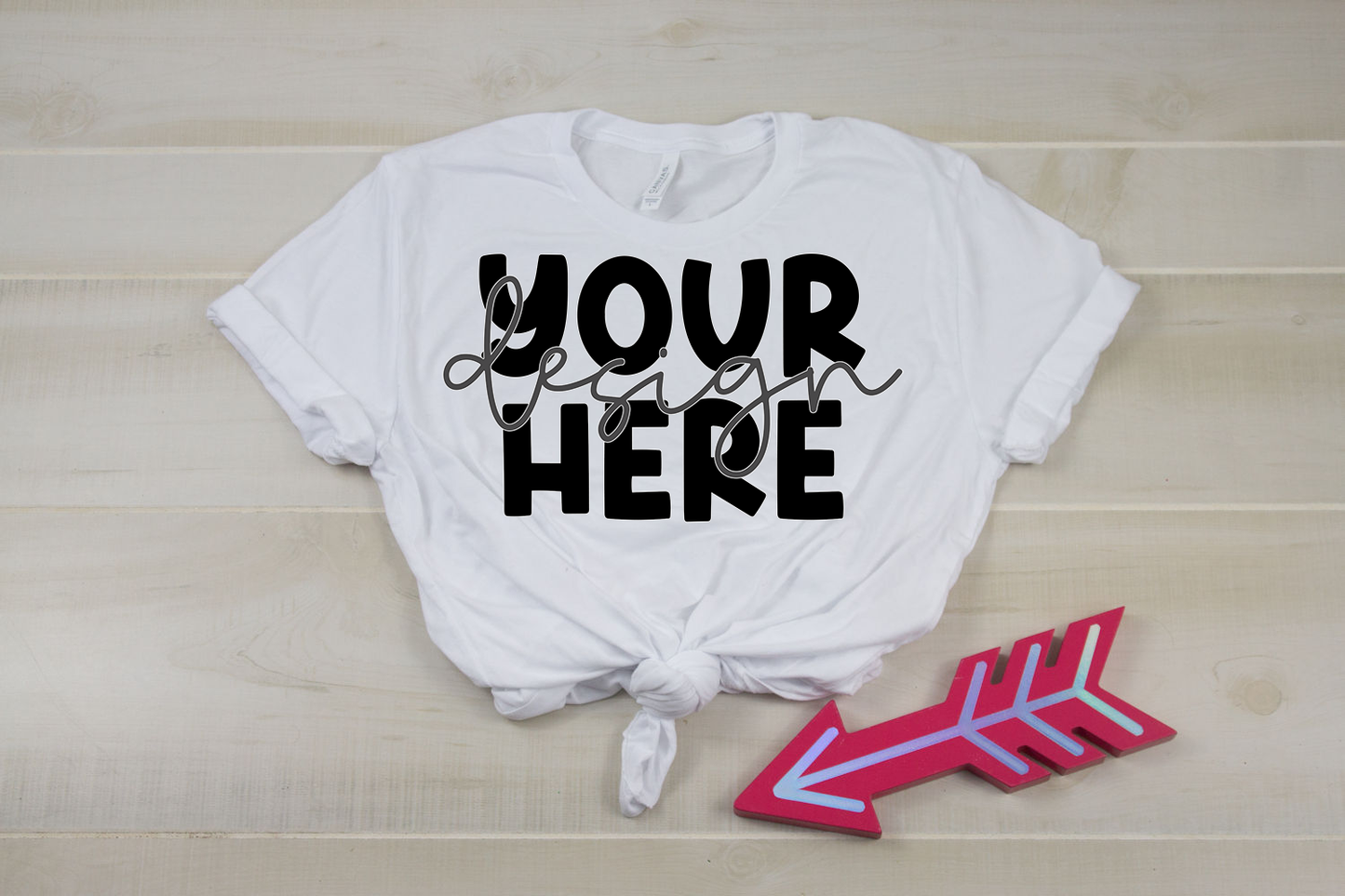 Valentine's Day White T-Shirt Flat Lay Mockup