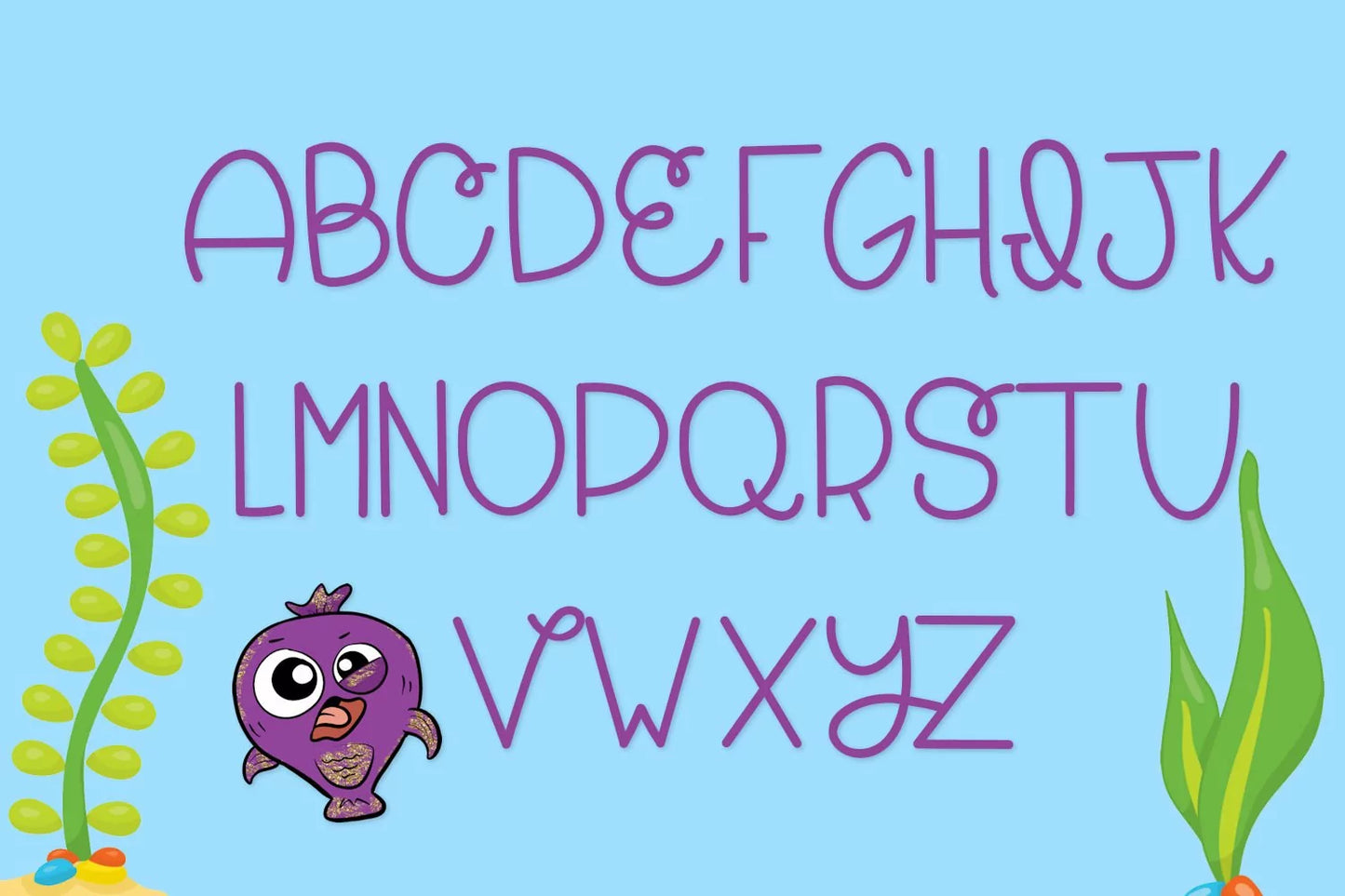 Fish Face - A Fun Handwritten Font With Doodles!