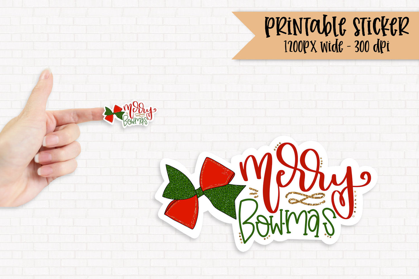 Merry Bowmas - PNG Printable Sticker