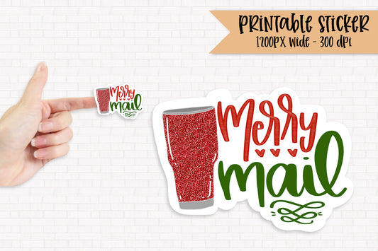 Merry Mail Tumbler - PNG Printable Sticker
