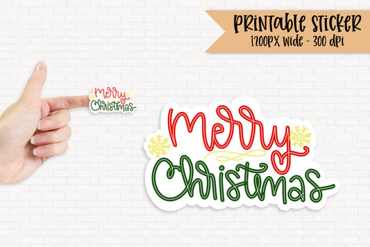 Merry Christmas - PNG Printable Sticker