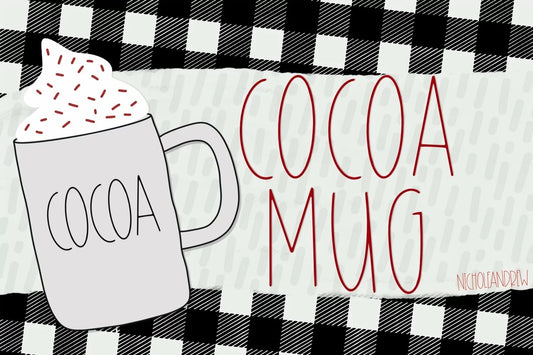 Cocoa Mug - A Thin Handwritten Font